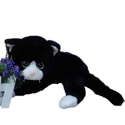 100% полиэстер чучела кота 40CM игрушки плюша черно-белого животные