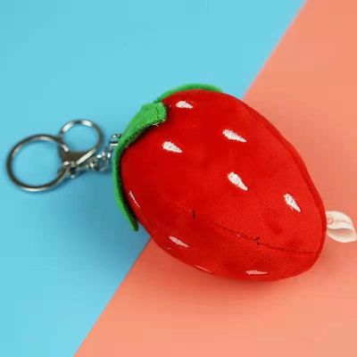 кольцо для ключей игрушки плюша клубники мультфильма 10cm привесное мягкое для подарка на день рождения автомобиля