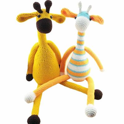 Жираф младенца Handmade куклы вязания крючком вязать подгонял оптом