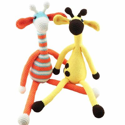 Жираф младенца Handmade куклы вязания крючком вязать подгонял оптом